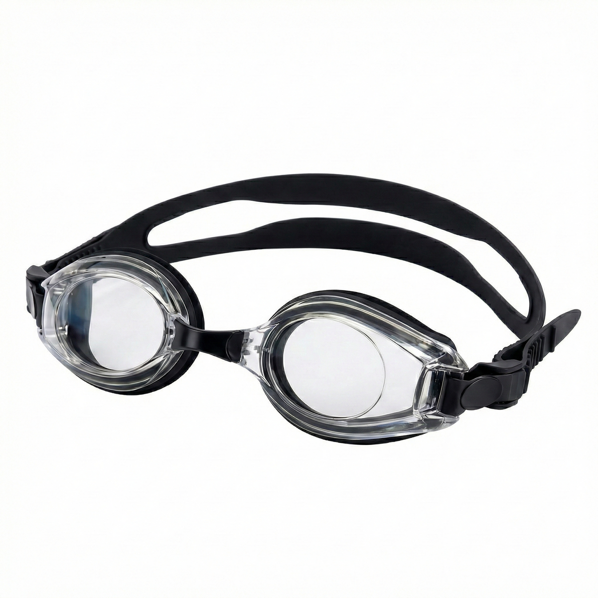 Athlete Zwembril op Sterkte Zwart Transparant