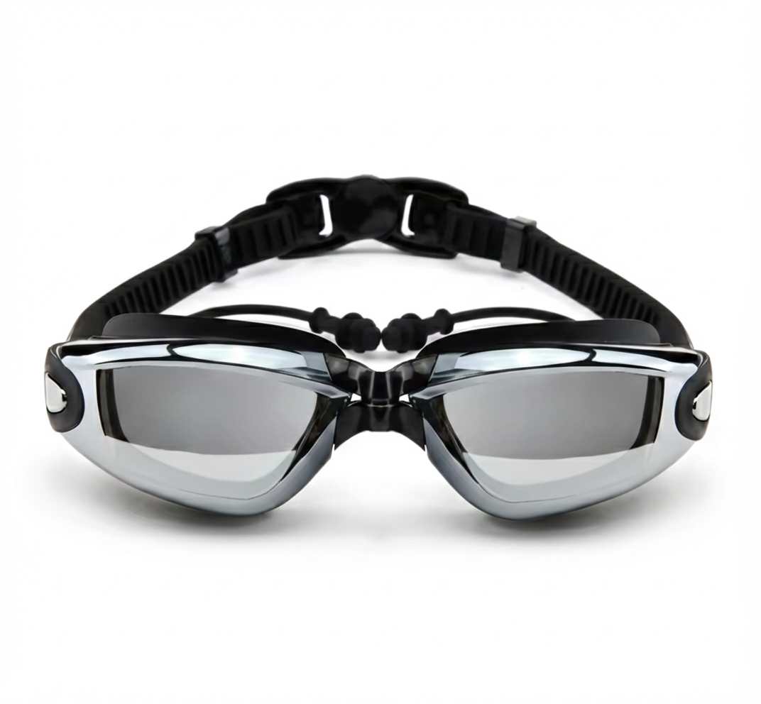 Athlete Zwembril op Sterkte Smoke met Oordoppen